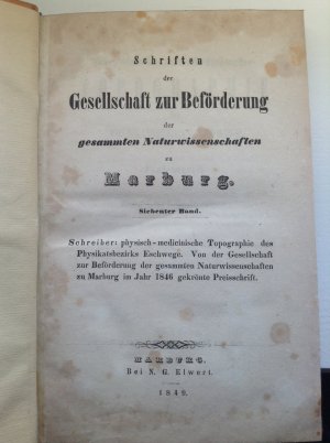 Physisch-medicinische Topographie des Physikatsbezirks Eschwege. Preisschrift.