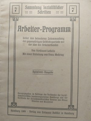 Arbeiter-Programm. Mit einer Einleitung von Franz Mehring (1909). Agitations-Ausgabe