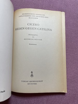 gebrauchtes Buch – Cicero – Reden gegen Catilina - Kommentar