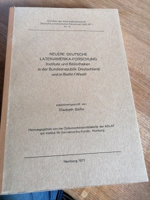 Neuere deutsche Lateinamerika-Forschung - Institute und Bibliotheken in der Bundesrepublik Deutschland und in Berlin (West), Zusammengestellt von Elisabeth Siefer, Hrsg. von der Dokumentationsleitstelle der ADLAF am Institut für Iberoamerika-Kunde Hamburg, Aus der Reihe: Schriften der Arbeitsgemeinschaft Deutsche Lateinamerika-Forschung ADLAF Nr. 2, Text in deutscher und spanischer Sprache, Vorbemerkung