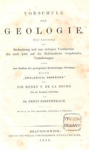 Vorschule der Geologie, 1853