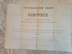 Topographische Karten der Schweiz. Karte I.-XIII . (auf Leinen) in Original Schuber v. 1855