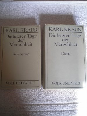 Die letzten Tage der Menschheit. 2 Bände. Band 5,1: Tragödie in fünf Akten mit Vorspiel und Epilog. Band 5,2: Materialien und Kommentare.