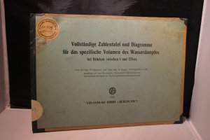 Vollständige Zahlentafel und Diagramme für das spezifische Volumen des Wasserdampfes bei Drücken zwischen 1 und 270 at.