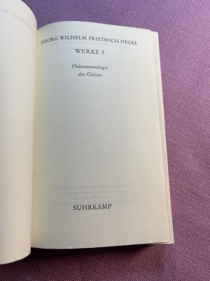 antiquarisches Buch – G. W. F – Theorie Werkausgabe Band 3: Phänomenologie des Geistes