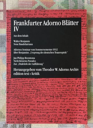 Frankfurter Adorno Blätter Bd. IV