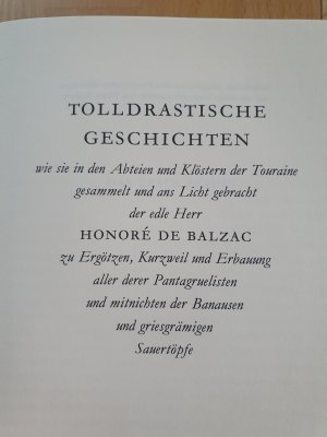 antiquarisches Buch – Honoré de Balzac – Tolldrastische Geschichten