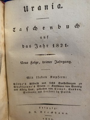 Urania Taschenbuch auf das Jahr 1821