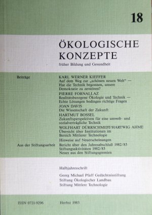 Ökologische Konzepte Nr. 18 Herbst 1983