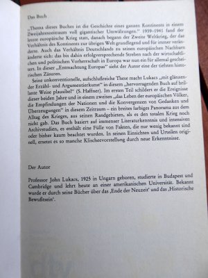 gebrauchtes Buch – John Lukacs – Der letzte europäische Krieg 1939 - 1941.