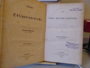 antiquarisches Buch – Mommsen, Friedrich, Dr – Beiträge zum Obligationenrecht - Zweite Abtheilung - Zur Lehre von dem Interesse