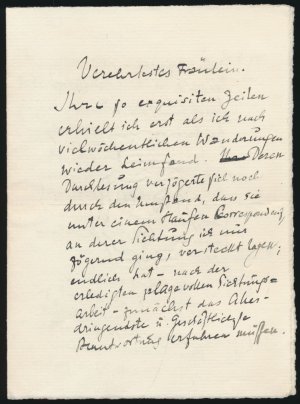 Handschriftlicher Brief mit Unterschrift von Ferruccio Busoni.