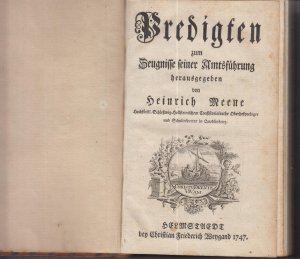 antiquarisches Buch – Heinrich Meene – Predigten zum Zeugnisse seiner Amtsführung herausgegeben von (...)