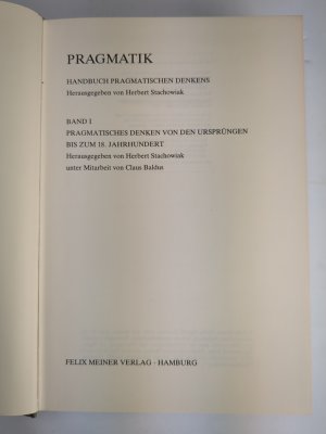 gebrauchtes Buch – Stachowiak, Herbert  – Pragmatik I-V Handbuch pragmatischen Denkens