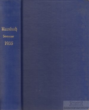 Amtliches Kursbuch Sommer 1935 Nord-, Mittel, Ostdeutschland