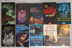 gebrauchtes Buch – Coben, Harlan, Laura Wilson und Deborah Crombie u – 10 Goldmann Krimis Kein Sterbenswort; Gefangen im Licht; Das zweite Zeichen; Der Vogelmann; Ein kleine Tod; Nur wenn du mir vertraust; Der Rächer; Todeszauber; Keiner werfe den ersten Stein, Wellenbrecher