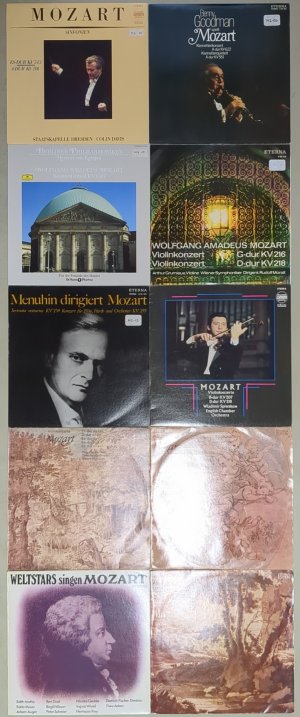 gebrauchter Tonträger – Mozart, Wolfgang Amadeus – 10 Schallplatten 12" LP Wolfgang Amadeus Mozart Weltstars singen Mozart; Eine kleine Nachtmusik; Hornkonzerte; Lieder; Violinkonzerte; Requiem d-moll KV 626 u.a.