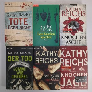 6 Temperance-Brennan-Romane Tote lügen nicht; Lasst Knochen sprechen; Knochen zu Asche; Der Tod kommt wie gerufen; Fahr zur Hölle; Knochenjagd