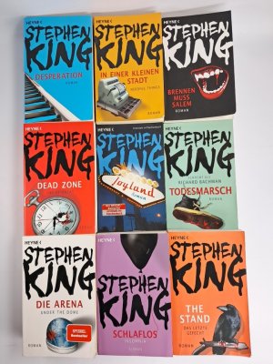 9 Romane Stephen King Die Arena; Dead Zone; Joyland; Schlaflos; The Stand; Desperation; Todesmarsch; In einer kleinen Stadt, Brennen muss Salem