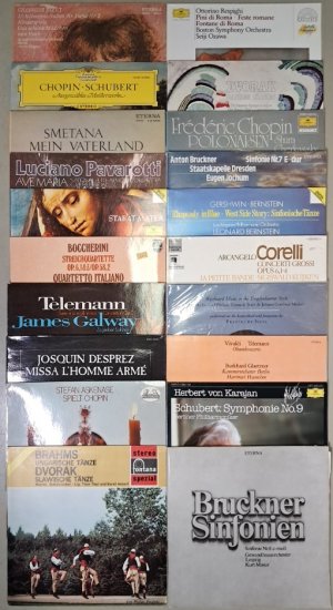 20 verschiedene Klassik Schallplatten 12" LP Bizet, Respighi, Dvorak, Chopin, Schubert, Smetana ...