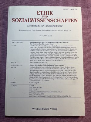 gebrauchtes Buch – Frank Benseler, Bettina Blanck – Ethik und Sozialwissenschaften - Streitforum für Erwägungskultur Heft 1 (1994)