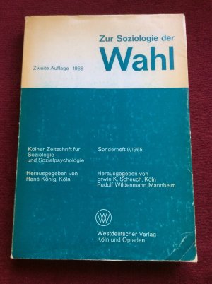 antiquarisches Buch – König, René  – Zur Soziologie der Wahl