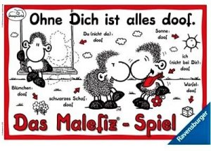 Das Malefiz Spiel "Ohne Dich ist alles doof"