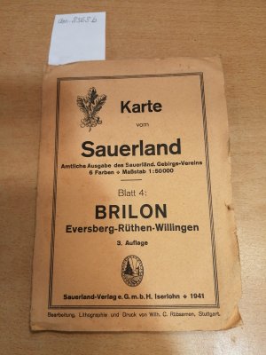 Karte vom Sauerland - Blatt 4: Brilon - Eversberg - Rüthen - Willingen