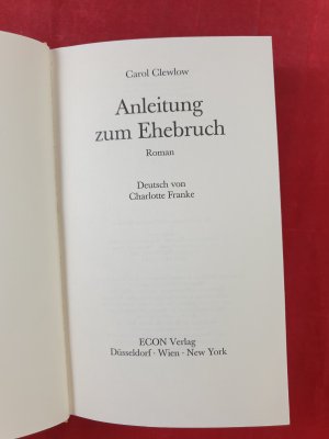 gebrauchtes Buch – Carol Clewlow – Anleitung zum Ehebruch