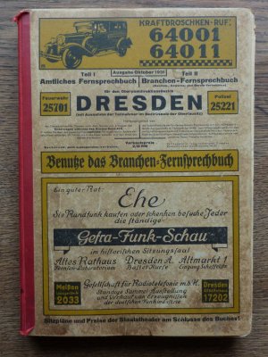 Amtliches Fernsprechbuch für den Oberpostdirektionsbezirk Dresden antik 1931