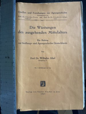 antiquarisches Buch – Abel – Die Wüstungen des ausgehenden Mittelalters