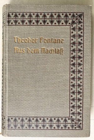 antiquarisches Buch – Theodor Fontane – Aus dem Nachlaß.