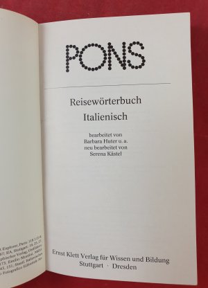 gebrauchtes Buch – PONS Reisewörterbuch Italienisch