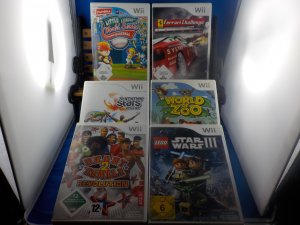 gebrauchtes Spiel – Wii Spielesammlung mit 6 Spielen LEGO Star Wars 3, Ferrari Challenge,Baseball