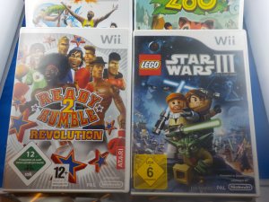 gebrauchtes Spiel – Wii Spielesammlung mit 6 Spielen LEGO Star Wars 3, Ferrari Challenge,Baseball