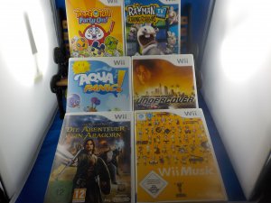 gebrauchtes Spiel – Wii Spielesammlung mit 6 Spielen DER HERR DER RINGE; Wii MUSIC, AQUA PANIC!