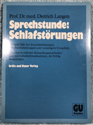 gebrauchtes Buch – Dietrich Langen – Sprechstunde: Schlafstörungen - Langen, Dietrich