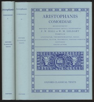 Aristophanis Comoediae. 2 Bände (komplett)., Recognovit brevique adnotatione critica instruxerunt F. W. Hall, W. M. Geldart. Band I: Acharnenses, Equites […]