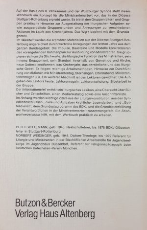 gebrauchtes Buch – Wittemann, Peter; Weidinger – Ministrantenarbeit.