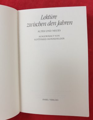 gebrauchtes Buch – Gottfried Honnefelder – Lektüre zwischen den Jahren