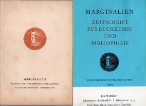 Marginalien. Blätter der Pirckheimer-Gesellschaft / Zeitschrift für Buchkunst und Bibliophilie 5./6. bis 115. Heft, September 1959 bis 1989/3.