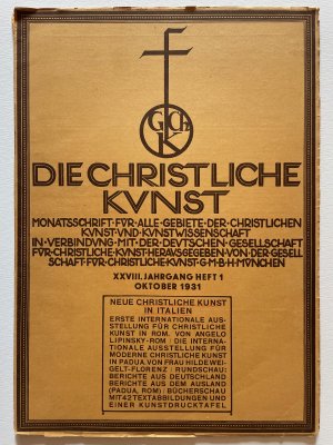 antiquarisches Buch – Lill, G.; Hartig – Die christliche Kunst. Monatsschrift für alle Gebiete der christlichen Kunst und Kunstwissenschaft - XXVIII. Jhrg., Heft 1, Oktober 1931