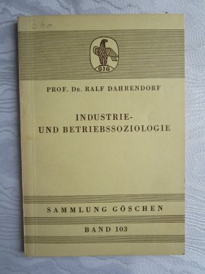 antiquarisches Buch – Ralf Dahrendorf – Industrie- und Betriebssoziologie