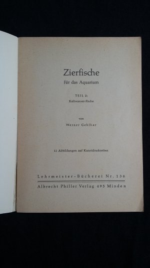 gebrauchtes Buch – Werner Gehlhar – Zierfische Teil 1 und 2