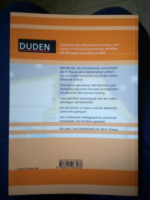 gebrauchtes Buch – Ulrike Holzwarth-Raether – DUDEN Schülerhilfen - Wortschatz 4. Klasse - Wörterlisten und Übungen