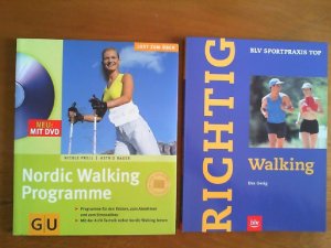 gebrauchtes Buch – Prell, Nicole – Nicole Prell und Astrid Rager: Nordic-Walking-Programme. Programme für den Rücken, zum Abnehmen und zum Stressabbau. Mit der ALFA-Technik sicher Nordic Walking lernen. Mit DVD. 2) Urs Gerig: Richtig Walking. BLV Sportpraxis Top. Zusammen 2 Bücher.