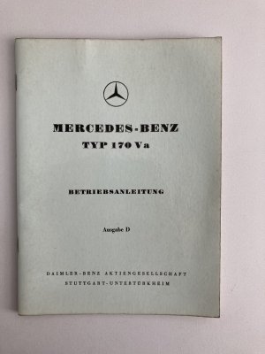 Mercedes-Benz Typ 170 Va. Betriebsanleitung. Ausgabe D.