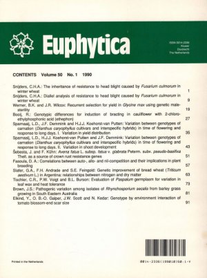 gebrauchtes Buch – Euphytica – Euphytica Volume 50, 1990 No. 1 bis 3 (3 Hefte)