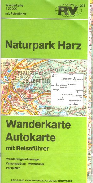 Naturpark Harz. Wander- und Autokarte mit Reiseführer