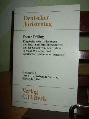 Gutachten C zum 61. Deutschen Juristentag Karlsruhe 1996 - Empfehlen sich Änderungen des Straf- und Strafprozessrechts, um der Gefahr von Korruption in […]